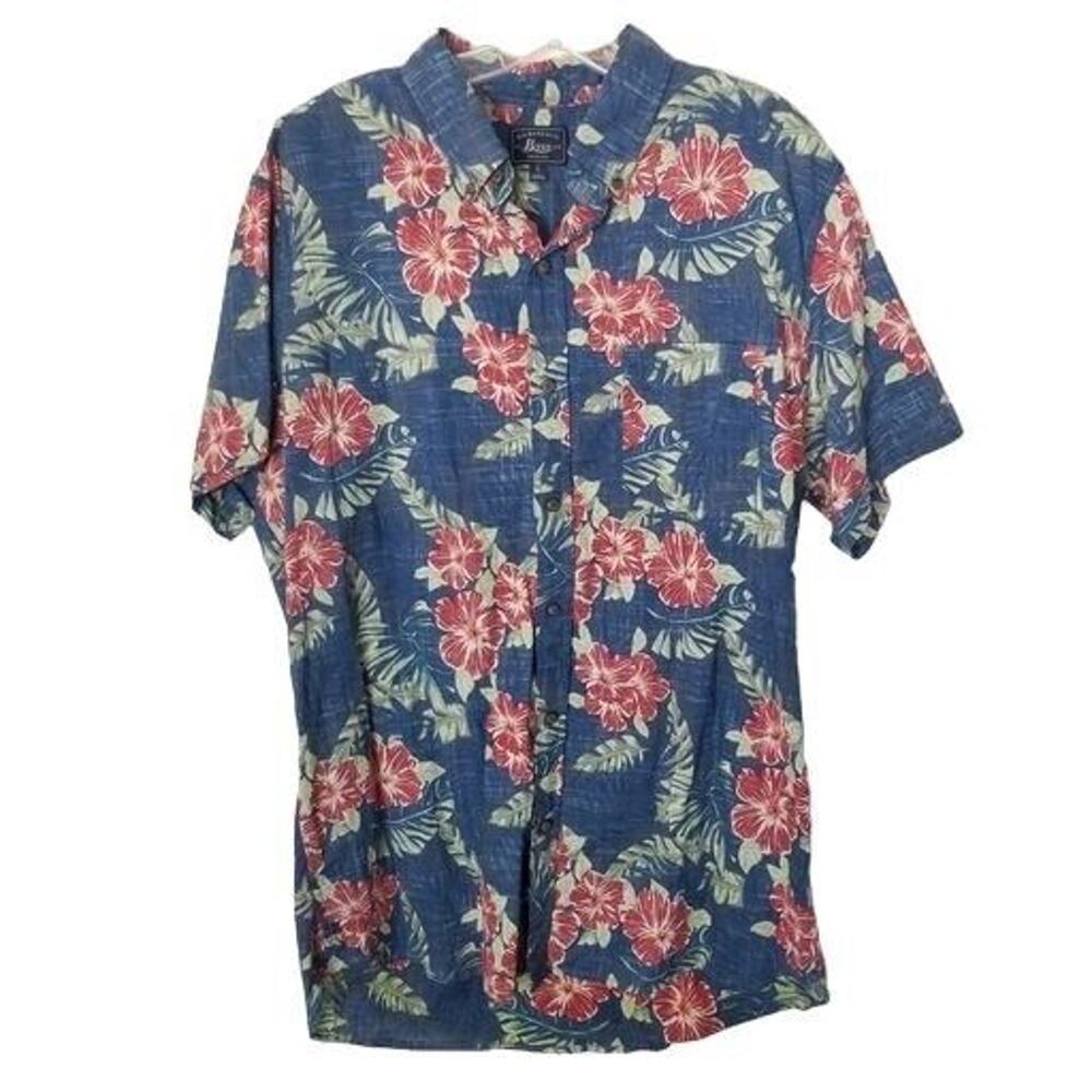 GH Bass & Co Mens Floral Button Shirt Sz XXL Preppy Tropical Hawaiian Resortwear